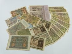 Twenty one early 20thC German banknotes