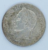 Napoleon III 1866 2 franc coin, EF
