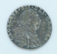 George III 1787 sixpence with semee of hearts, VF