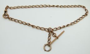 A 9ct rose gold watch chain/ Albert, 25.5g