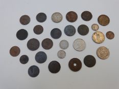 A collection of 18thC provincial conder tokens to include Irish, USA, Canada and Warwickshire,