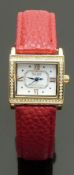 Stauer Tanque ladies wristwatch ref. 31330 with blued hands, gold Roman numerals, pearl white