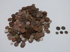 A collection of UK and overseas coinage, Victorian onwards but also includes George I overstruck