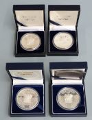 Four South African Mint silver 2 Rand commemorative 1990s, all cased, two with certificates