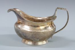 Georgian hallmarked silver cream or milk jug with gadrooned edge, London 1806 maker's mark rubbed