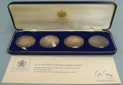 Toye, Kenning and Spencer Ltd Churchill Centenary 1974 commemorative silver coin set comprising four