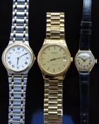 Tissot gentleman's automatic wristwatch with date aperture, gold hands, baton markers and dial,