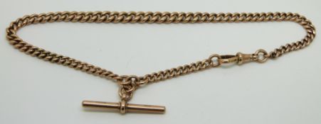 A 9ct rose gold Albert/ watch chain, 29.9g