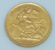 George V 1914 gold half sovereign