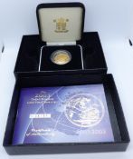 Elizabeth II 2003 proof gold full sovereign, cased with booklet, certificate no 08137