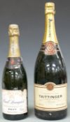 Two bottles of Champagne comprising Taittinger magnum, 1.5L, 12% vol and Paul Langier 750ml.
