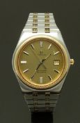 Omega Seamaster gentleman's wristwatch ref. 196.0134 with date aperture, two tone hands, bevelled