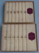 Two Parker 51 retail display stands to hold six pens each