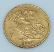 George V 1912 gold half sovereign
