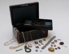 A collection of jewellery including two Victorian lockets, Austro Hungarian pendant, silver