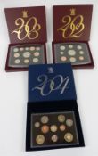 Three Royal Mint cased UK Proof Coin Collection sets for 2002, 2003 and 2004, with certificates
