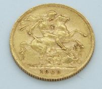 Edward VII 1909 gold full sovereign