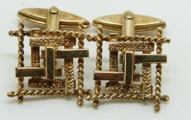 A pair of 9ct gold cufflinks, 8.6g