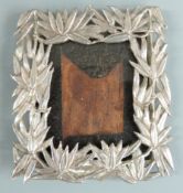 Wing Nam & Co. Hong Kong Chinese white metal framed miniature photograph frame with bamboo