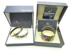 Frey Willie bangle in Hundertwasser and a pair of Frey Willie bangles in Monet design in original