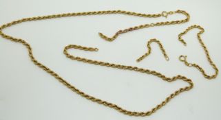 A 9ct gold rope twist necklace, 6.8g