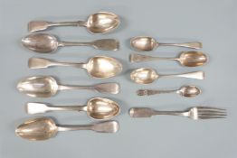 A quantity of Georgian and later hallmarked silver cutlery including six 19th century dessert