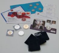 Six crowns and a set of London 2012 coins