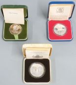 Royal Mint Royal commemorative silver crowns comprising 1972, 1977 and 1980, all cased with