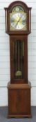 20thC grandmother longcase clock in earlier style, the mahogany case with glazed door, the two