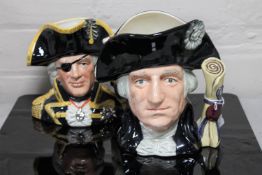 Two Royal Doulton character jugs : George Washington, D 6669, height 20 cm,