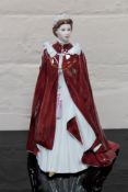 A Royal Worcester china figurine : Her Majesty Queen Elizabeth II (80'th Birthday Edition),