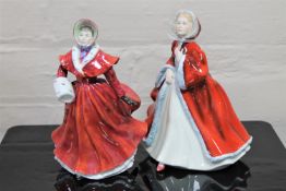Two Royal Doulton china figurines : The Skater, HN 3439, height 20 cm, together with Rachel,