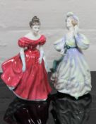 Two Royal Doulton china figurines : Winsome, HN 2220, height 20 cm, together with Grand Manner,