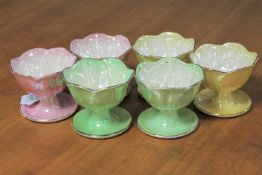 A set of six Maling lustre sundae dishes, height 7 cm.