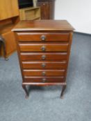 A late Victorian mahogany six drawer music chest