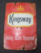 A 20th century enamelled sign 'Kingsway Kingsize Tipped'