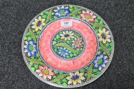 A Maling circular plaque : Lace, numbered 6330, diameter 28 cm.
