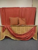 Three pairs of fully lined curtains, drop 300 cm with pelmets,