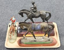 Three contemporary horse figures,