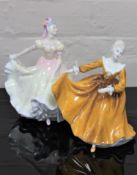 Two Royal Doulton china figurines : Kirsty, HN 2381, height 19 cm, together with Ninette, HN 2379,