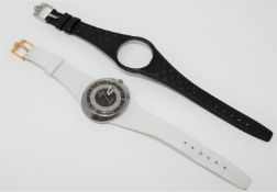 A Gents stainless steel Omega Geneve Dynamic automatic calendar centre seconds wristwatch,