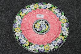 A Maling circular plaque : Rose Garland, diameter 28 cm.