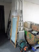 A set of aluminium folding steps together with