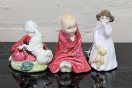 Three Royal Doulton china figurines : Home Again, HN 2167, height 9 cm, together with Daddy's Girl,