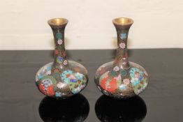 A pair of cloisonne baluster vases,
