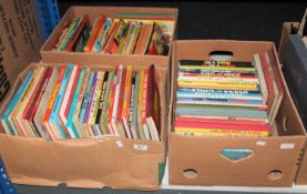 Three boxes of mid 20th century and later annuals including Eagle, Snoopy,