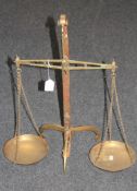 A set of brass W & T Avery pan balance scales