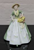 A Royal Worcester china figurine : Spring Morn, height 17 cm.