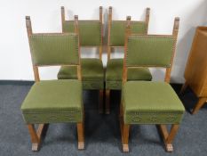 A set of four oak dining chairs