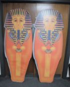 Two Egyptian standees,